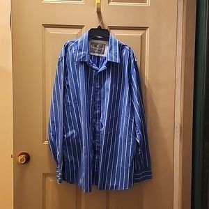 Men's American Eagle button down shirt. Blue with stripes. Size XXL